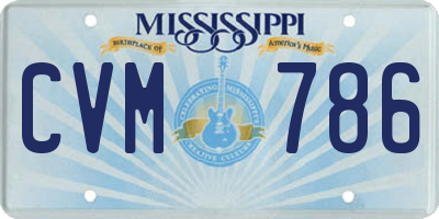 MS license plate CVM786