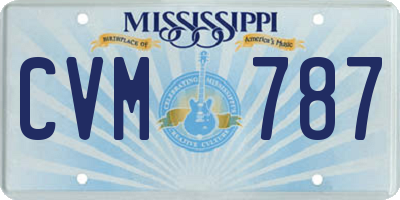 MS license plate CVM787