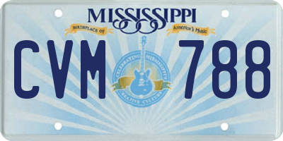 MS license plate CVM788