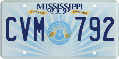 MS license plate CVM792