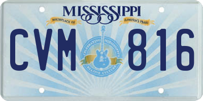 MS license plate CVM816