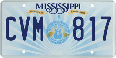 MS license plate CVM817