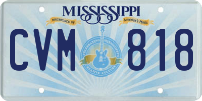 MS license plate CVM818