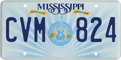 MS license plate CVM824