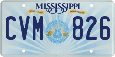 MS license plate CVM826
