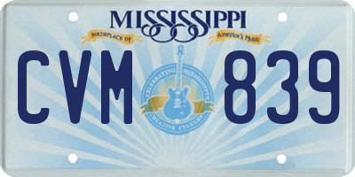 MS license plate CVM839