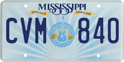 MS license plate CVM840
