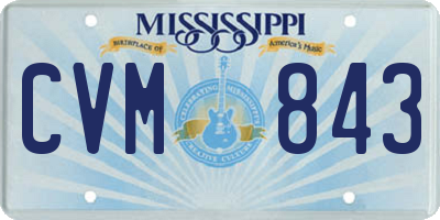 MS license plate CVM843