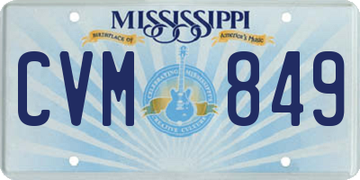 MS license plate CVM849