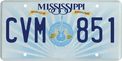 MS license plate CVM851