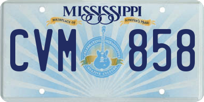 MS license plate CVM858