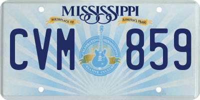 MS license plate CVM859