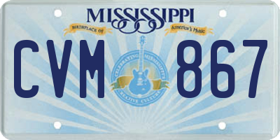 MS license plate CVM867