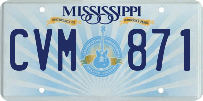 MS license plate CVM871