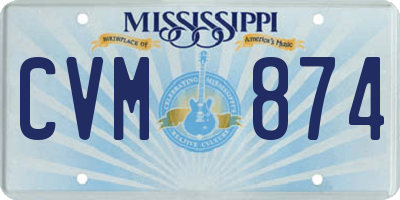 MS license plate CVM874