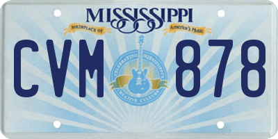 MS license plate CVM878