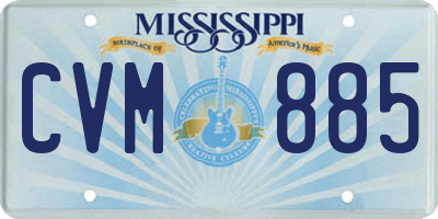 MS license plate CVM885