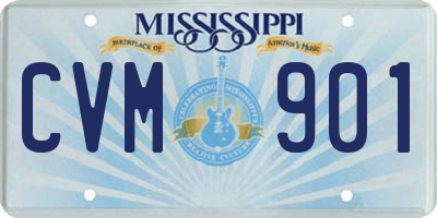 MS license plate CVM901