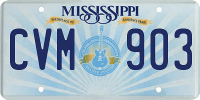 MS license plate CVM903