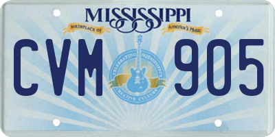 MS license plate CVM905