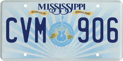 MS license plate CVM906