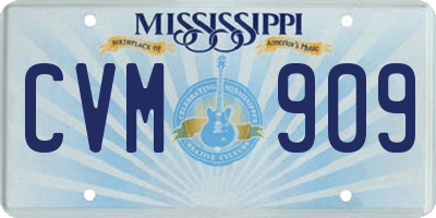 MS license plate CVM909