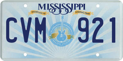 MS license plate CVM921