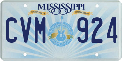 MS license plate CVM924