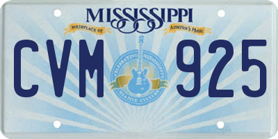 MS license plate CVM925