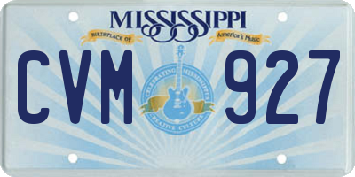 MS license plate CVM927