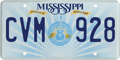 MS license plate CVM928