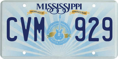 MS license plate CVM929