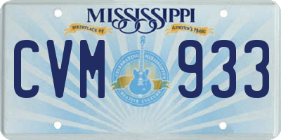 MS license plate CVM933