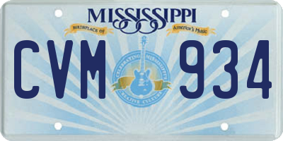 MS license plate CVM934