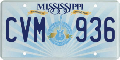 MS license plate CVM936
