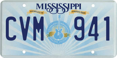 MS license plate CVM941