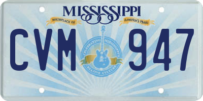 MS license plate CVM947