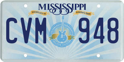 MS license plate CVM948