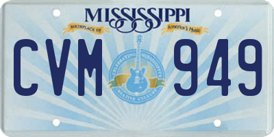 MS license plate CVM949