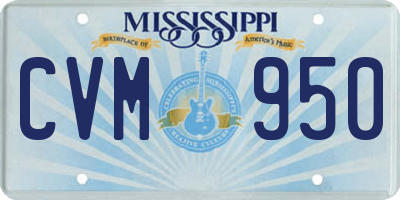 MS license plate CVM950
