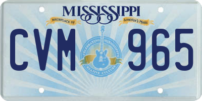 MS license plate CVM965