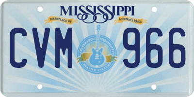 MS license plate CVM966