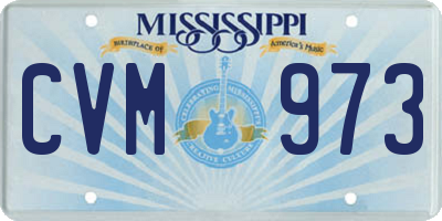 MS license plate CVM973
