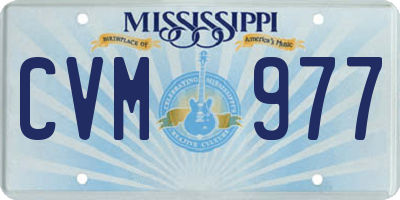 MS license plate CVM977