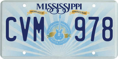 MS license plate CVM978