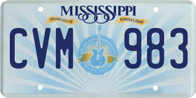 MS license plate CVM983