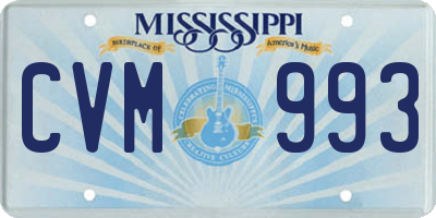 MS license plate CVM993