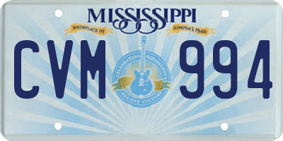 MS license plate CVM994