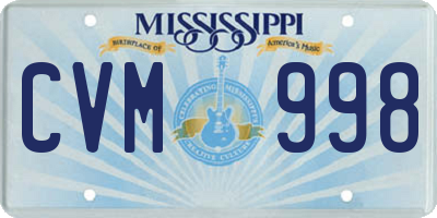 MS license plate CVM998
