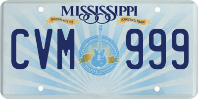 MS license plate CVM999